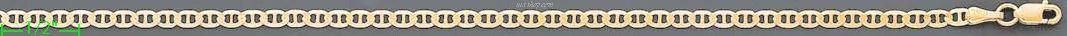 14K Gold Flat Mariner Chain 7" 3.1mm - Click Image to Close