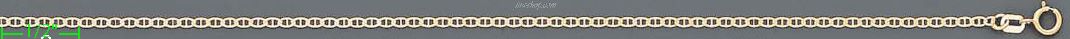 14K Gold Flat Mariner Chain 14" 1.7mm - Click Image to Close