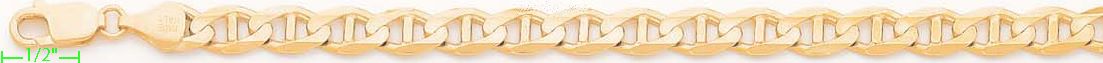 14K Gold Mariner Concave Chain 8.5" 7.9mm - Click Image to Close