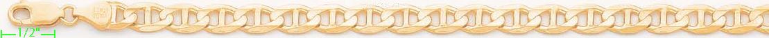14K Gold Mariner Concave Chain 20" 6.8mm - Click Image to Close