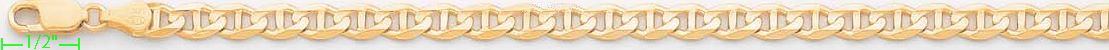 14K Gold Mariner Concave Chain 20" 5.9mm - Click Image to Close