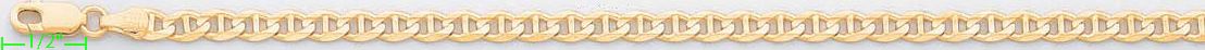 14K Gold Mariner Concave Chain 8" 4.6mm - Click Image to Close