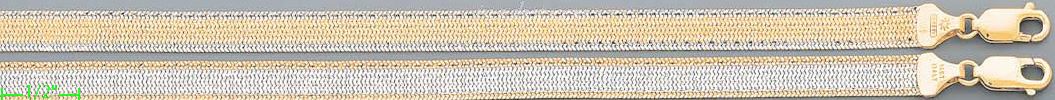 14K Gold Fancy Herringbone Chain 22" 7mm - Click Image to Close