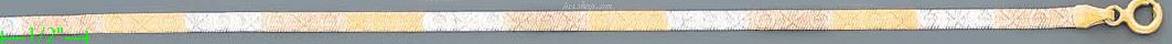 14K Gold Fancy Herringbone Chain 16" 3mm - Click Image to Close
