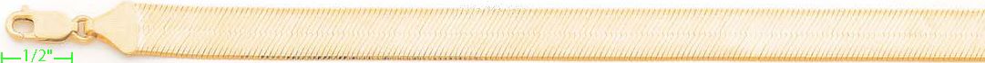 14K Gold Herringbone Chain 16" 10mm - Click Image to Close