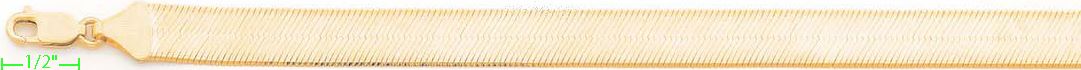 14K Gold Herringbone Chain 22" 10mm - Click Image to Close