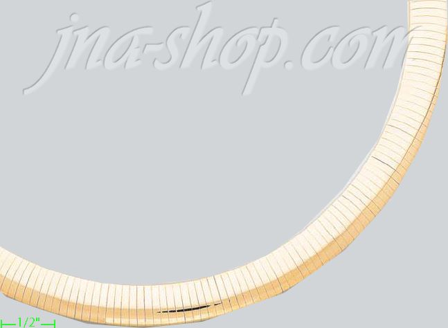 14K Gold Omega Necklace Chain 16" 10mm - Click Image to Close