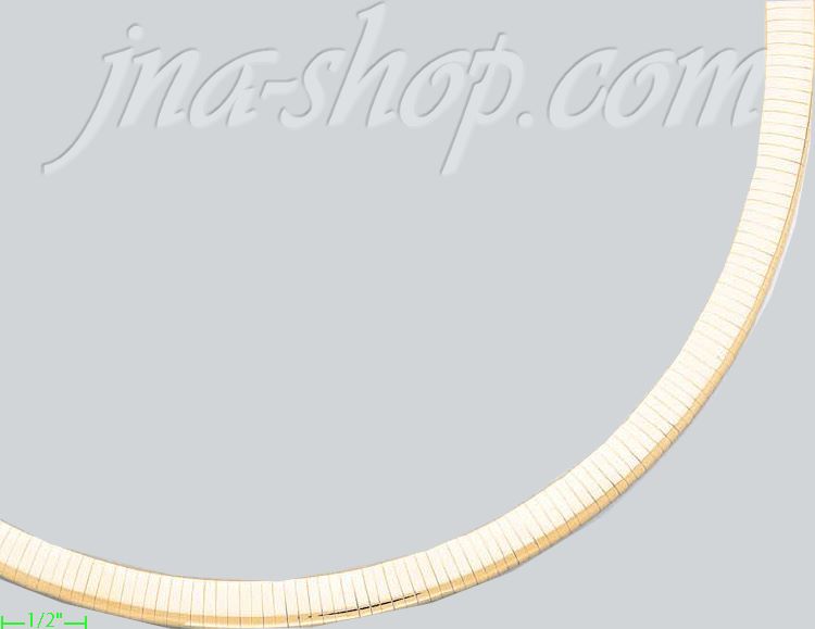14K Gold Omega Necklace Chain 18" 8mm - Click Image to Close