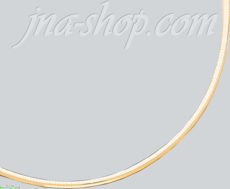 14K Gold Omega Necklace Chain 16" 5mm - Click Image to Close