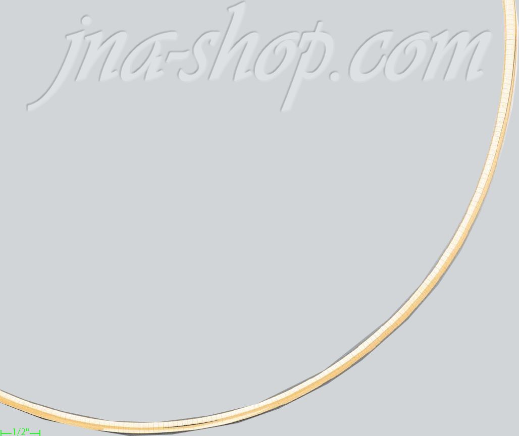 14K Gold Omega Necklace Chain 16" 4mm - Click Image to Close