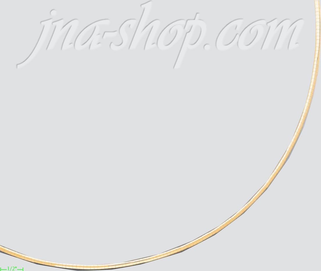 14K Gold Omega Necklace Chain 18" 3mm - Click Image to Close