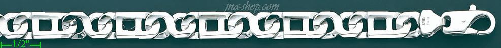 14K Gold Assorted Link White Chain 26" 9mm - Click Image to Close