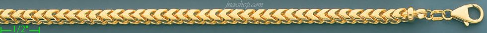 14K Gold Franco Chain 8.5" 4.3mm - Click Image to Close