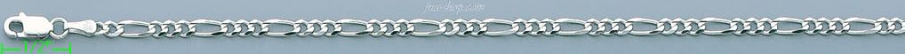 14K Gold Figaro 3+1 White Chain 18" 3.2mm - Click Image to Close