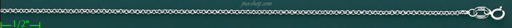 14K Gold Rolo White Chain 16" - Click Image to Close