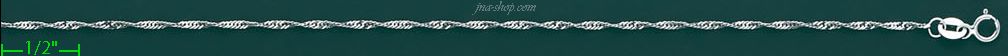 14K Gold Singapore White Chain 14" - Click Image to Close