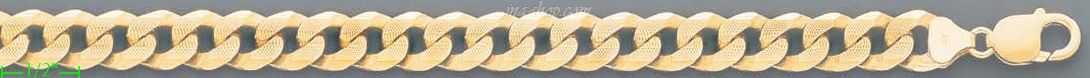 14K Gold Cuban Yellow Pave Chain 26" 10.1mm - Click Image to Close