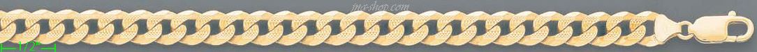 14K Gold Cuban Yellow Pave Chain 20" 8.5mm - Click Image to Close