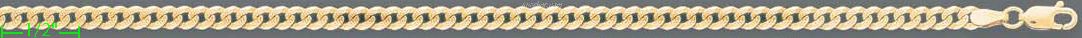 14K Gold Cuban Yellow Pave Chain 7" 4.1mm - Click Image to Close