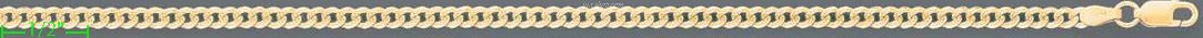 14K Gold Cuban Yellow Pave Chain 7" 3.3mm - Click Image to Close