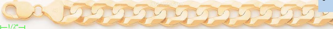 14K Gold Cuban Concave Chain 8.5" 13.9mm - Click Image to Close
