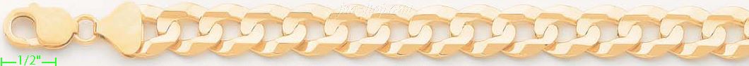 14K Gold Cuban Concave Chain 8.5" 12.4mm - Click Image to Close