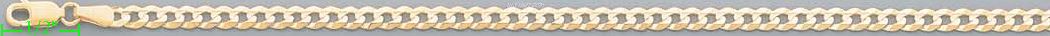 14K Gold Cuban Concave Chain 7" 3.8mm - Click Image to Close