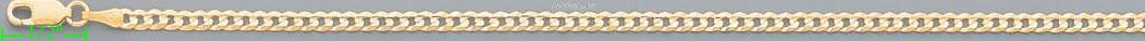 14K Gold Cuban Concave Chain 7" 3.2mm - Click Image to Close