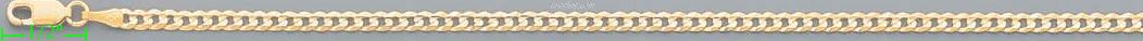 14K Gold Cuban Concave Chain 18" 3.2mm - Click Image to Close
