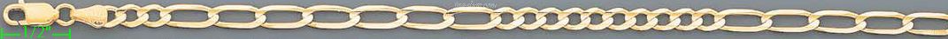 14K Gold Figaro 10+7 Chain 8" 4.7mm - Click Image to Close