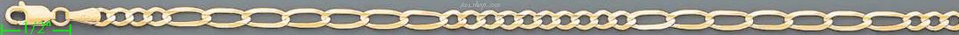 14K Gold Figaro 10+7 Chain 20" 4.1mm - Click Image to Close