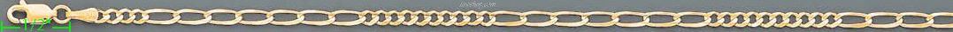 14K Gold Figaro 10+7 Chain 7" 3.2mm - Click Image to Close