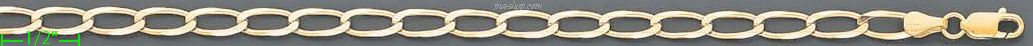 14K Gold Open Link 1/1 Chain 8" 4.8mm - Click Image to Close