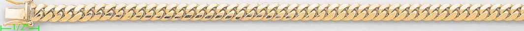 14K Gold Miami Cuban Chain 8" 6.1mm - Click Image to Close