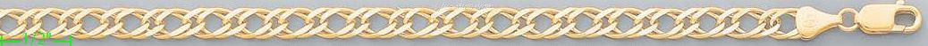 14K Gold Double Open Link Chain 8" 6mm - Click Image to Close