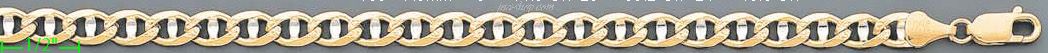 14K Gold Mariner Concave 2 Tone Chain 24" 6.3mm - Click Image to Close
