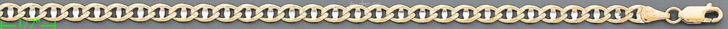 14K Gold Mariner Concave 2 Tone Chain 24" 5.1mm - Click Image to Close