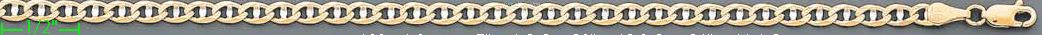 14K Gold Mariner Concave 2 Tone Chain 7" 4.3mm - Click Image to Close