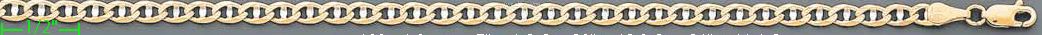 14K Gold Mariner Concave 2 Tone Chain 24" 4.3mm - Click Image to Close