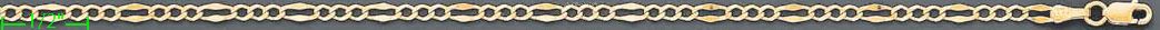 14K Gold Stamped Figaro 3+1 Chain 22" 3mm - Click Image to Close