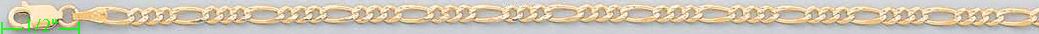 14K Gold Figaro 3+1 Yellow Pave Chain 7" 3.1mm - Click Image to Close