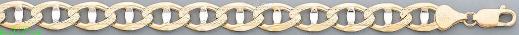 14K Gold Mariner Concave 2 Tone Chain 22" 10.9mm - Click Image to Close