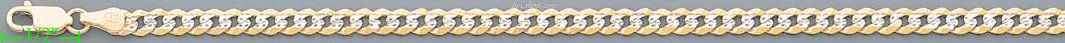 14K Gold Cuban White Pave Chain 24" 4.5mm - Click Image to Close