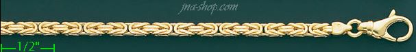 14K Gold Byzantine Chain 20" 3mm - Click Image to Close