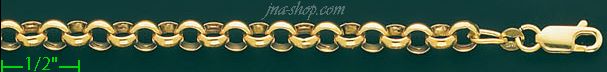14K Gold Rolo Chain 24" 5.8mm - Click Image to Close