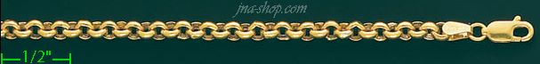 14K Gold Rolo Chain 20" 4.1mm - Click Image to Close