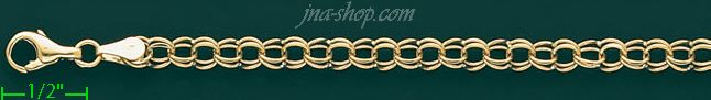 14K Gold Charm Bracelet 7.5" - Click Image to Close