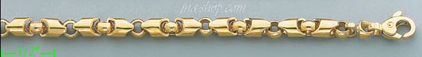 14K Gold Bullet Chain 24" - Click Image to Close