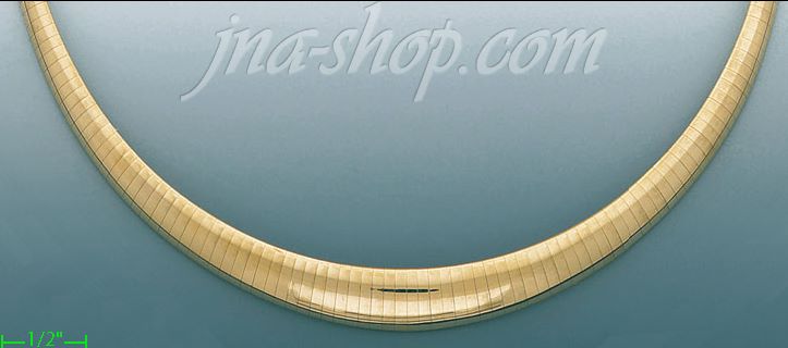 14K Gold Omega Necklace Chain 17" 9.5 ~ 4mm - Click Image to Close