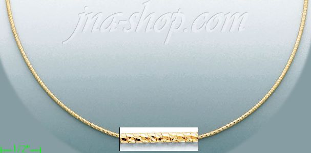 14K Gold Omega Necklace Chain 17" 1.2mm - Click Image to Close